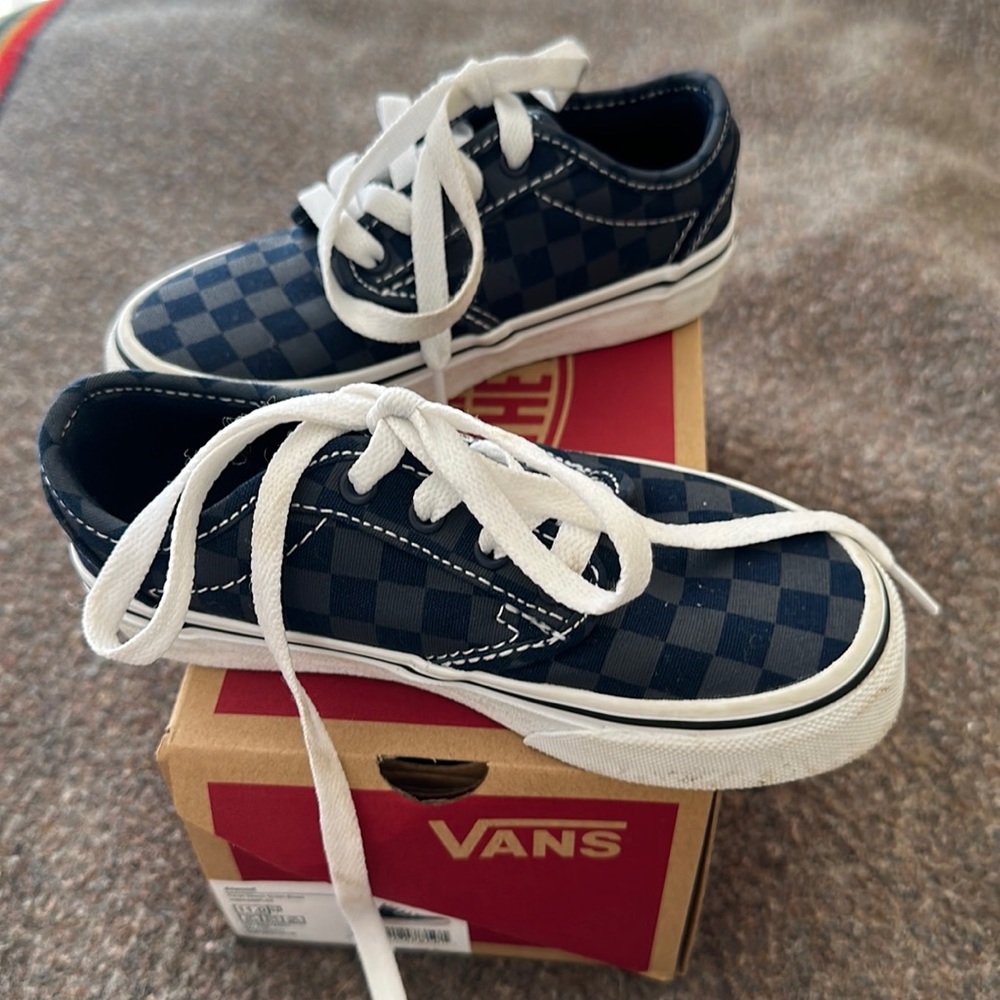 Vans kids 11 blue/grey checker
